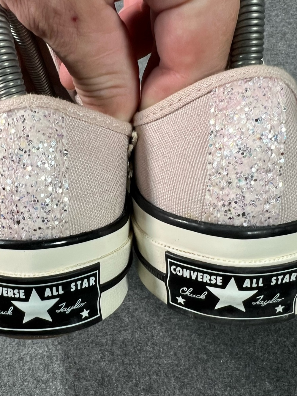 Converse Womens Chuck 70 All Star Low Pink Glitter Flames Y2K Bling Size 7 - Picture 6 of 10